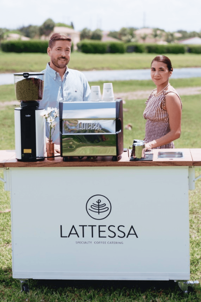 specialty coffee cart at corporate event in Miami